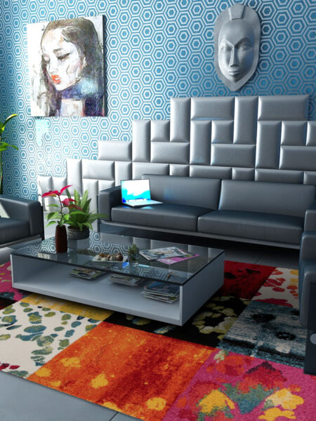 - 190x133 cm Rug Modern New con Machine Loom Ide