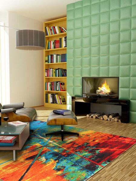 Rug Modern Square New con Machine-Loomed Hand-Finished 200x200 cm New