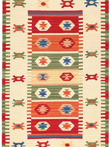 80x50 cm TEPPICH NEW kilim 80% Wool 20% COTTON #