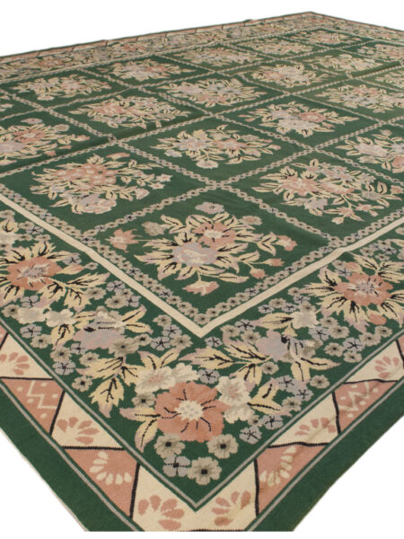 Half Loop Tapestry Aubusson Color Green Archaic 340x245 cm