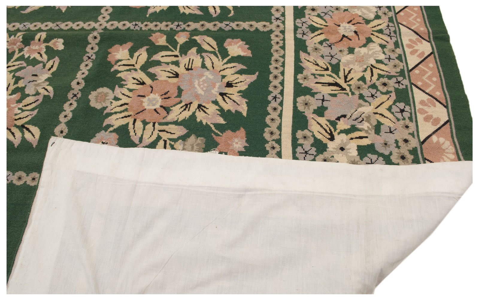 Half Loop Tapestry Aubusson Color Green Archaic 340x245 cm - Image 3