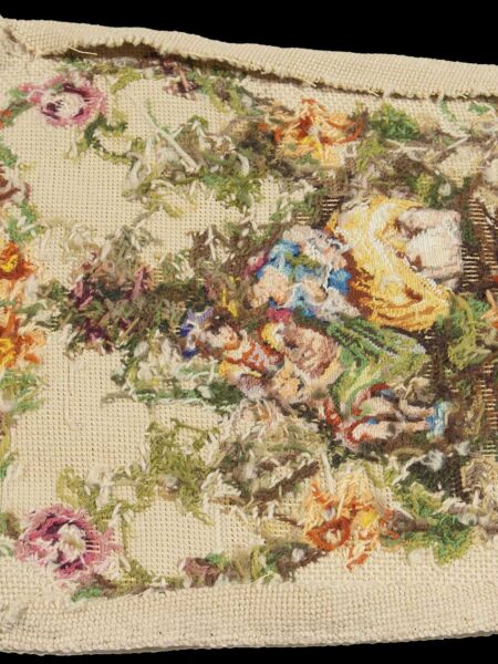 Antique French mezzopunto Classic floreale - cm 40x33 -farah 1970