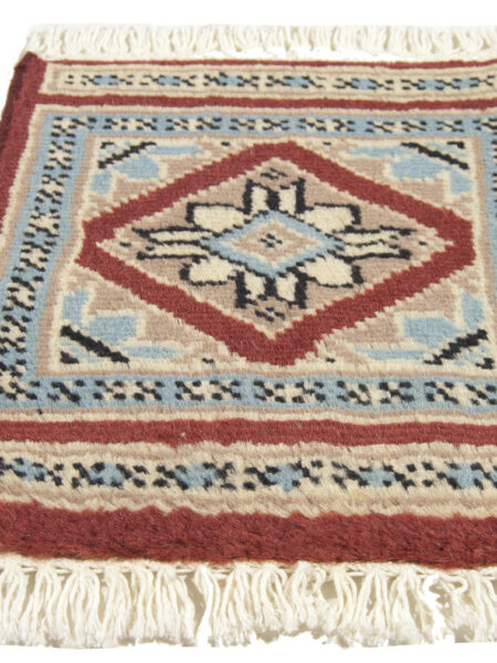 30x30 cm Piccolo Tappetino Square Authentic Original Knotted a Hand , Ideal for sotto vasi e sotto oggetti