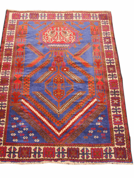 Genuine, Original Pure Wool Rug Rustic Handmad Carpet cm 124x90