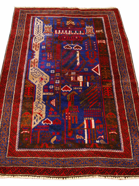Genuine, Original Pure Wool Rug Rustic Handmad Carpet cm 140x90