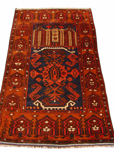 Genuine, Original Pure Wool Rug Rustic Handmad Carpet cm 137x74