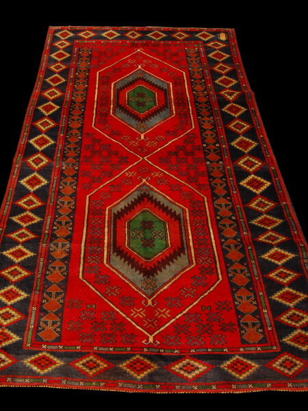 Genuine, Original Pure Wool Rug Rustic Handmad Carpet cm 203x106