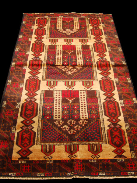 Genuine, Original Pure Wool Rug Rustic Handmad Carpet cm 199x108