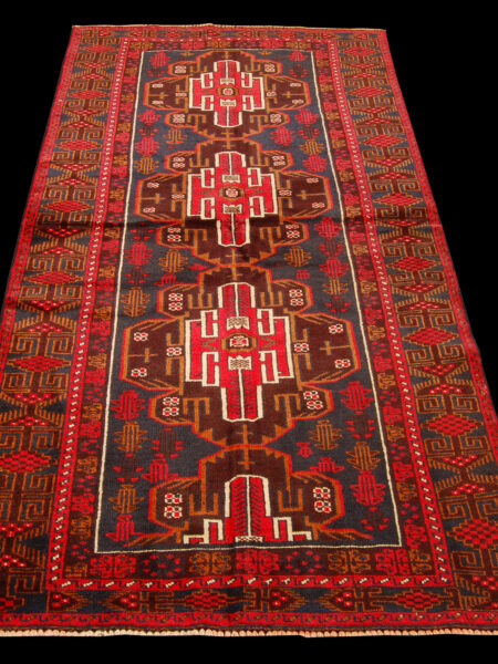Genuine, Original Pure Wool Rug Rustic Handmad Carpet cm 197x102