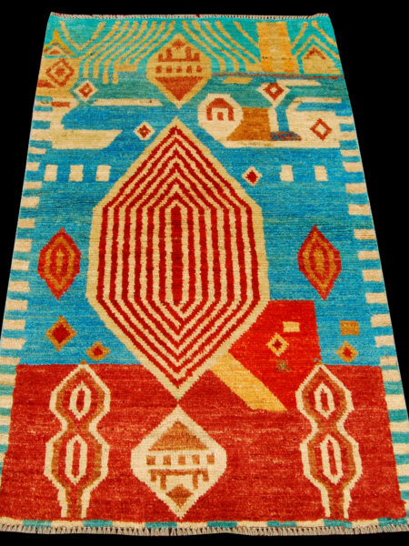 TAIMANY Original Pure Wool Rug / Modern Handmad Carpet 130X80 cm