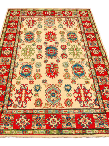 Rectangular Hand knotted carpet Ghazni / Chubi - beige / Red Colors 185x120 cm