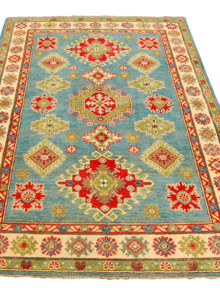 Rectangular Hand knotted carpet Ghazni / Chubi Green Colors 180x125 cm