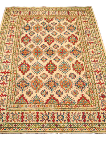 Rectangular Hand knotted carpet Ghazni Chubi beige Colors 305x215 cm